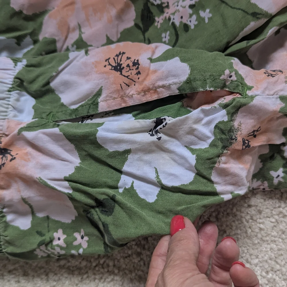 Gilligan & O'Malley Floral Pajama Pants - Green and Pink - Picture 7 of 7